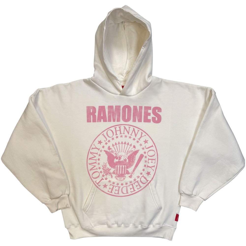 Ramones - Pink Presidential Seal Hoodie - Cream